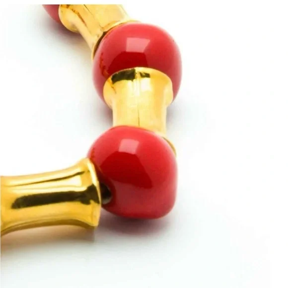 Elegant Red and Gold Beaded Bracelet